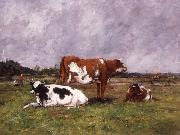 Eugene Boudin Cows in a Pasture USA oil painting artist